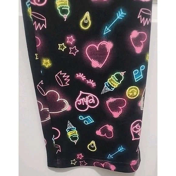 Derek Heart Women's Pajama Pants Ice Cream Crown Music Neon Size Medium Pjs New - Picture 4 of 5